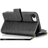 Leather Wallet Case with Zipper Pocket for iPhone 16e - Black