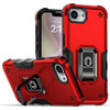 Military Grade Shockproof Hybrid Armor Case with Ring Grip for iPhone 16e - Red
