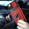 Military Grade All-In-One Ring Stand Card Case for iPhone 16e - Red