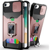 Military Grade All-In-One Ring Stand Card Case for iPhone 16e - Rose Gold
