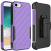 Military Grade Noble Hybrid Armor Case with Belt Clip Holster for iPhone 16e - Purple
