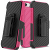 Military Grade Noble Hybrid Armor Case with Belt Clip Holster for iPhone 16e - Hot Pink