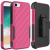 Military Grade Noble Hybrid Armor Case with Belt Clip Holster for iPhone 16e - Hot Pink