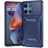 Combat Tough Series Hybrid Case with Camera Lens Cover for Motorola Moto G 2025 - Blue
