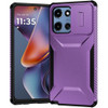 Combat Tough Series Hybrid Case with Camera Lens Cover for Motorola Moto G 2025 - Purple