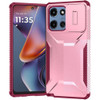 Combat Tough Series Hybrid Case with Camera Lens Cover for Motorola Moto G 2025 - Pink Burgundy
