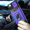 Military Grade All-In-One Ring Stand Card Case for iPhone 16e - Purple