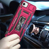 Military Grade Ring Holder Case with Camera Lens Cover for iPhone 16e - Hot Pink