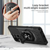 Military Grade Robotic Series Hybrid Case with Ring Grip for Motorola Moto G 2025 - Black