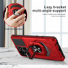 Military Grade Robotic Series Hybrid Case with Ring Grip for Motorola Moto G 2025 - Red