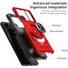 Military Grade Robotic Series Hybrid Case with Ring Grip for Motorola Moto G 2025 - Red