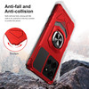 Military Grade Robotic Series Hybrid Case with Ring Grip for Motorola Moto G 2025 - Red