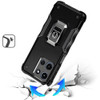 Military Grade Shockproof Hybrid Armor Case with Ring Grip for Motorola Moto G 2025 - Black