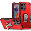Military Grade Shockproof Hybrid Armor Case with Ring Grip for Motorola Moto G 2025 - Red