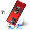 Military Grade Shockproof Hybrid Armor Case with Ring Grip for Motorola Moto G 2025 - Red