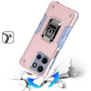 Military Grade Shockproof Hybrid Armor Case with Ring Grip for Motorola Moto G 2025 - Rose Gold