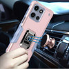 Military Grade Shockproof Hybrid Armor Case with Ring Grip for Motorola Moto G 2025 - Rose Gold