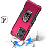 Military Grade Shockproof Hybrid Armor Case with Ring Grip for Motorola Moto G Power 2025 - Hot Pink