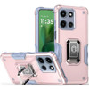Military Grade Shockproof Hybrid Armor Case with Ring Grip for Motorola Moto G Power 2025 - Rose Gold