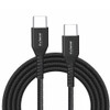 3 ft PD USB-C to USB-C High-Speed Charge & Sync Nylon Braided Cable - Black