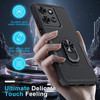 Military Grade TUFF Shockproof Hybrid Armor Case with Ring Grip for Motorola Moto G 2025 - Black