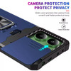 Military Grade All-In-One Ring Stand Card Case for Motorola Moto G 2025 - Blue