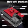 Military Grade All-In-One Ring Stand Card Case for Motorola Moto G 2025 - Red