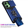 Military Grade All-In-One Ring Stand Card Case for Motorola Moto G Power 2025 - Blue