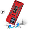 Military Grade Ring Holder Case with Camera Lens Cover for Motorola Moto G 2025 - Red