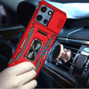 Military Grade Ring Holder Case with Camera Lens Cover for Motorola Moto G 2025 - Red