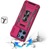 Military Grade Ring Holder Case with Camera Lens Cover for Motorola Moto G 2025 - Hot Pink