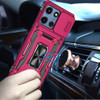 Military Grade Ring Holder Case with Camera Lens Cover for Motorola Moto G 2025 - Hot Pink