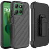 Military Grade Noble Hybrid Armor Case with Belt Clip Holster for Motorola Moto G Power 2025 - Black