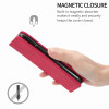 Leather Folio Wallet Case for Motorola Moto G 2025 - Red