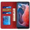 Leather Folio Wallet Case for Motorola Moto G 2025 - Red