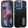 Military Grade Certified TUFF Hybrid Armor Case with Kickstand for Motorola Moto G 2025 - Black