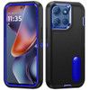 Military Grade Certified TUFF Hybrid Armor Case with Kickstand for Motorola Moto G 2025 - Black Blue