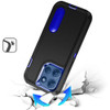 Military Grade Certified TUFF Hybrid Armor Case with Kickstand for Motorola Moto G 2025 - Black Blue