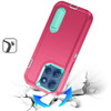 Military Grade Certified TUFF Hybrid Armor Case with Kickstand for Motorola Moto G 2025 - Hot Pink Teal