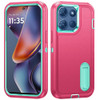 Military Grade Certified TUFF Hybrid Armor Case with Kickstand for Motorola Moto G 2025 - Hot Pink Teal