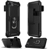 Military Grade Hybrid Case with Belt Clip Holster for iPhone 16e - Black