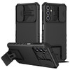 Military Grade Camera Privacy Cover Hybrid Case with Kickstand for Samsung Galaxy A36 5G - Black