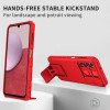 Military Grade Camera Privacy Cover Hybrid Case with Kickstand for Samsung Galaxy A36 5G - Red