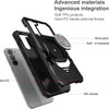 Military Grade Robotic Series Hybrid Case with Ring Grip for Samsung Galaxy A36 5G - Black