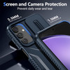 Combat Tough Series Ring Holder Case with Camera Lens Cover for Samsung Galaxy A36 5G - Blue