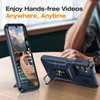 Combat Tough Series Ring Holder Case with Camera Lens Cover for Samsung Galaxy A36 5G - Blue
