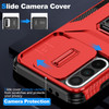 Combat Tough Series Ring Holder Case with Camera Lens Cover for Samsung Galaxy A36 5G - Red