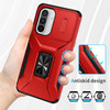 Combat Tough Series Ring Holder Case with Camera Lens Cover for Samsung Galaxy A36 5G - Red