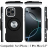 Circular Series Hybrid Case with Rotating Ring Stand for iPhone 16 Pro Max - Black