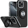 Circular Series Hybrid Case with Rotating Ring Stand for iPhone 16 Pro Max - Black